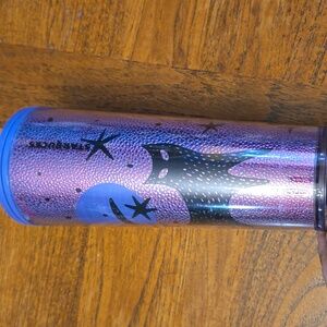 Starbucks Iridescent Cat Tumbler with Blue Lid
